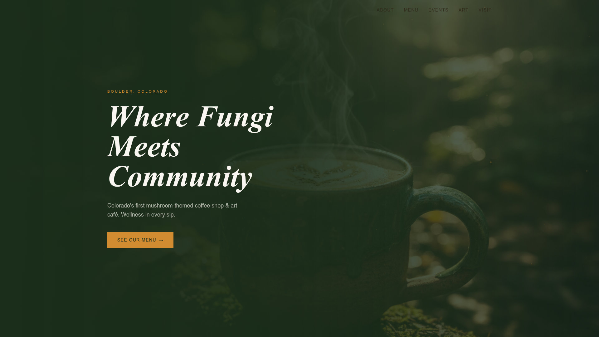 Myco Café website screenshot